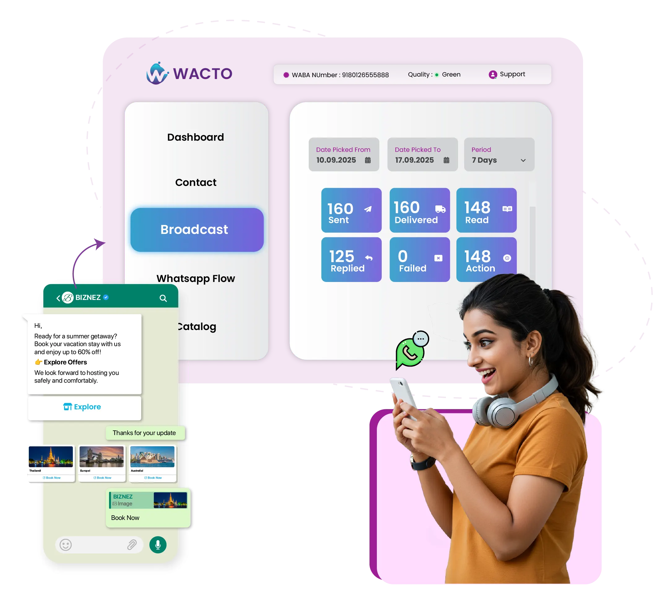 WhatsApp broadcast services